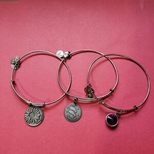 Alex and Ani Bracelets Set of 3 - Daughter, Pisces, and February Birthstone